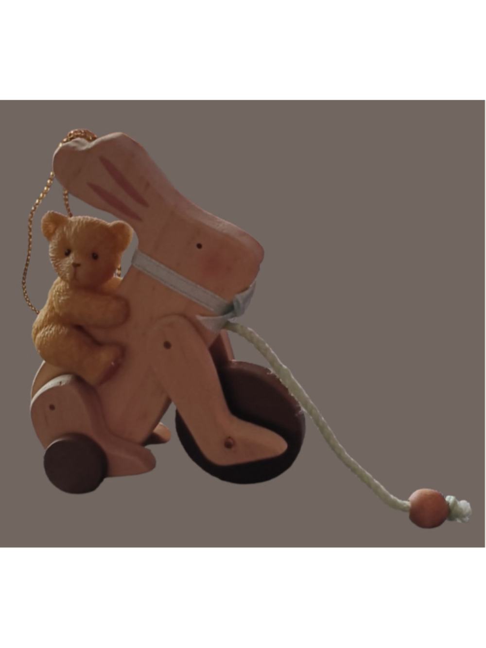 NIB Cherished Teddies Enesco Bunny Rabbit Bear Ornament Pink Brown
707147